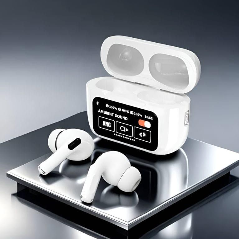 Smart Touchscreen Wireless Earbuds – ANC, ENC & Next-Gen Audio!